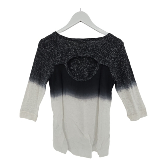 Language NWT Anthropologie Dip Dyed Top Size Medium in Cream & Gray Size - Picture 4 of 10